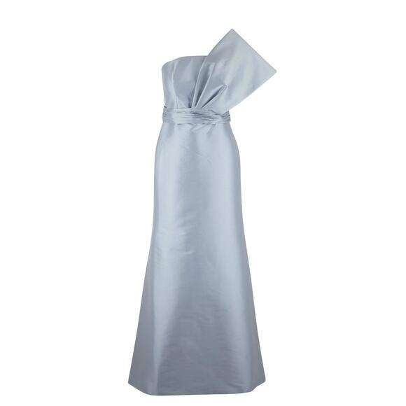 $895 Sachin & Babi Hannah Ash Blue One-Shoulder Satin Gown Maxi Dress Sz 4 - Picture 6 of 16